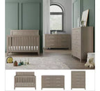 Child Craft Kieran Kinderbett, Doppelkommode und Wäscheschrank Set, 3-teilig, beinhaltet 4-in-1 umwandelbares Kinderbett, Kommode und Wäscheschrank