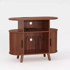 Plattenspielerständer im Mid-Century Modern Stil, Schallplattenregal aus Holz, offener Vinyl-Aufbewahrungsschrank, für Wohnzimmer, Schlafzimmer