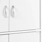 Hodedah HID44 Robuster, standmontierter, geschlossener Mehrzweckschrank mit 8 Türen für Zuhause und Büro, Buche-Optik