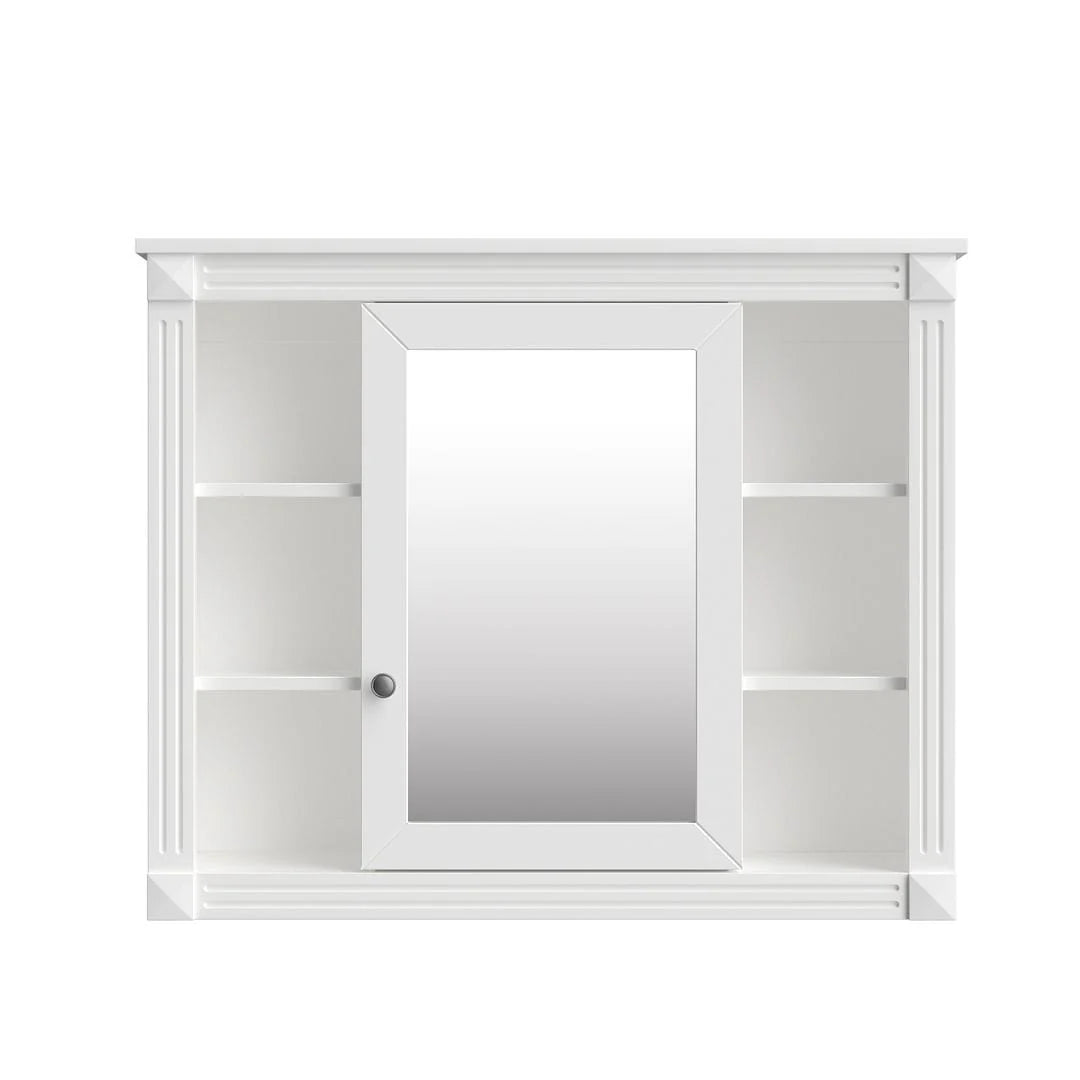 Moderner 36'' Badschrank mit Aufsatzwaschbecken und Spiegelschrank, 2 Türen und 2 Schubladen