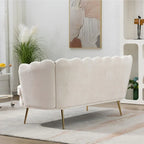 Kleines Mini-Zimmer-Sofa Zweisitzer mit Goldmetallfüßen - 2 Sitzer