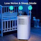 8.000 BTU mobile Klimaanlage, 3-in-1 Gerät mit 4 Modi, Timer, LED-Display, Fernbedienung und Installationskit, für Schlafzimmer/Wohnzimmer/Büro, Weiß.
