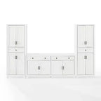 3-teiliges Tara Sideboard- und Vorratsschrank-Set im Used-Look - Crosley