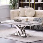 Moderner Couchtisch 48 Rechteckiger Couchtisch mit X-förmigem Sockel Couchtische für das Wohnzimmer