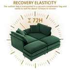 2-Sitzer-Sofa mit 2 Kissen, 2 Polstern und 2 Hockern, bequemes Sofa – Tiefes Wohnzimmersofa, Modulsofa