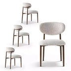 4er-Set moderne gepolsterte Esszimmerstühle mit gebogener Rückenlehne, armlose Seitenstühle mit Eisenrahmen für Esszimmer, Küche-Panipeachy