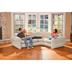 Intex Ecksofa L-förmige aufblasbare Lounge-Couch mit Getränkehaltern, Grau (2er Pack) - 26