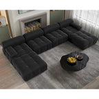 138 Modulares Schlafsofa, U-förmiges, minimalistisches Samtsofa