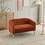 Zweisitzer-Sofa, bezogen mit Cordstoff, mit Walnussholzbeinen