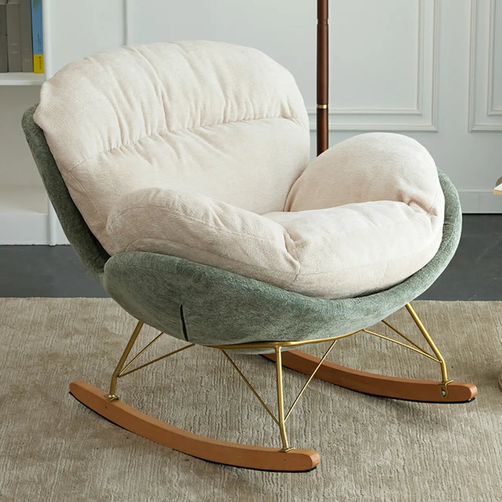 Moderner ergonomischer Schaukelstuhl aus Samt für das Kinderzimmer