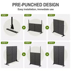 MAYEERTY Raumteiler Francis Reismuster Schwarz Verzinktes Blech 72x47x2 Zoll 3-teiliges Set 3-teiliges Set