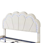 2-teiliges Schlafzimmerset mit LED-Podestbett in voller Größe und Stauraum-Ottomane