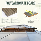 EROMMY Hardtop-Pavillon, Outdoor-Pergola mit Doppeldach & Netzen & Vorhängen, Hochleistungs-Canopy für Terrasse, Garten, Poolparty