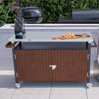Outdoor-Grillwagen mit Edelstahlplatte (ohne Hocker)