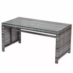 Costway 4-teiliges Rattan-Loungeset Gartensofa mit Kissen, gemischtes graues Polyrattan
