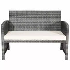 Costway 4-teiliges Rattan-Loungeset Gartensofa mit Kissen, gemischtes graues Polyrattan