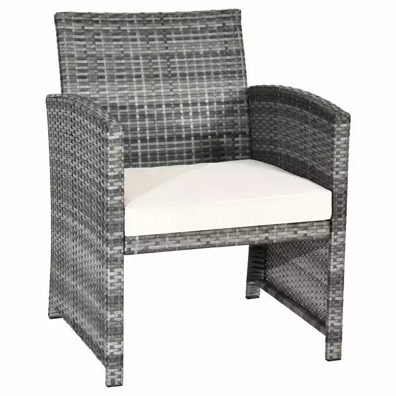 Costway 4-teiliges Rattan-Loungeset Gartensofa mit Kissen, gemischtes graues Polyrattan