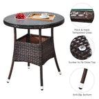 Costway 4-teiliges Outdoor-Gartenmöbel-Set aus Rattan mit gepolstertem Sofa und Tisch