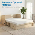 Mjkone Queen-Size-Schrankbett mit Matratze, USB-Ladeanschluss und Aufbewahrungsschubladen