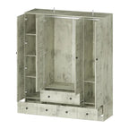 Kleiderschrank Hochschrank Schrank 59B Großer Freistehender Kleiderschrank Weiß