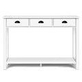 Costway 47'' Console Table Hall Table Side Desk Accent Table Drawers Shelf Entryway White