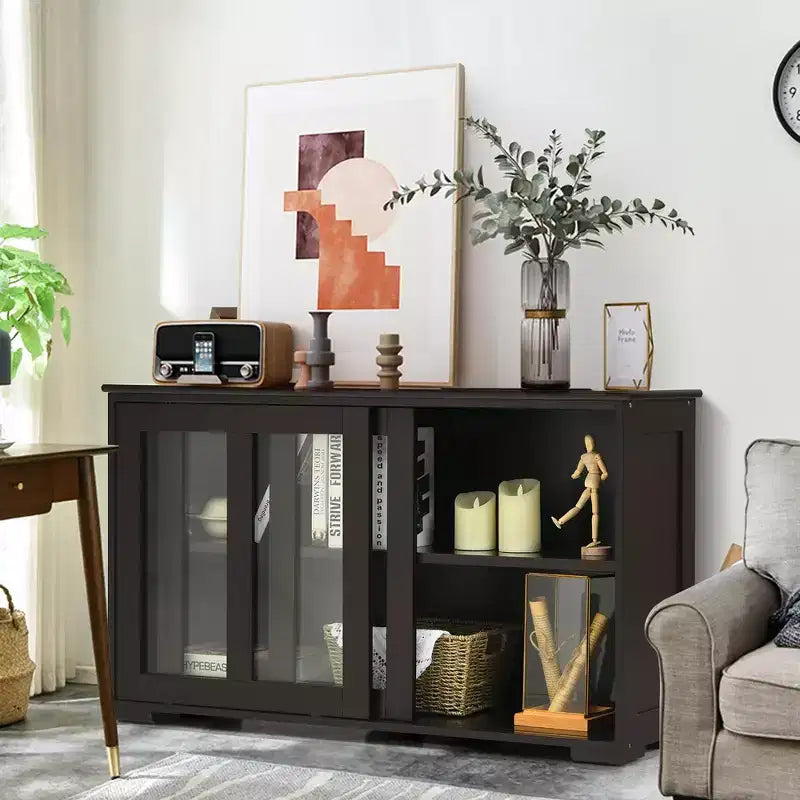 Costway Küchenschrank Sideboard Anrichte mit Schiebetür