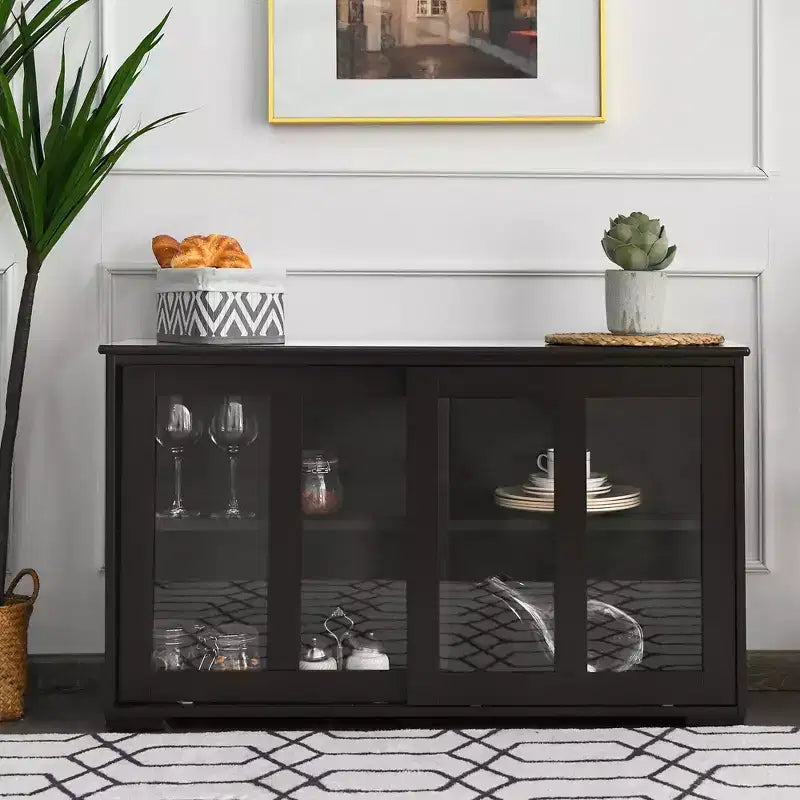 Costway Küchenschrank Sideboard Anrichte mit Schiebetür