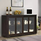 Costway Küchenschrank Sideboard Anrichte mit Schiebetür