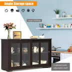 Costway Küchenschrank Sideboard Anrichte mit Schiebetür