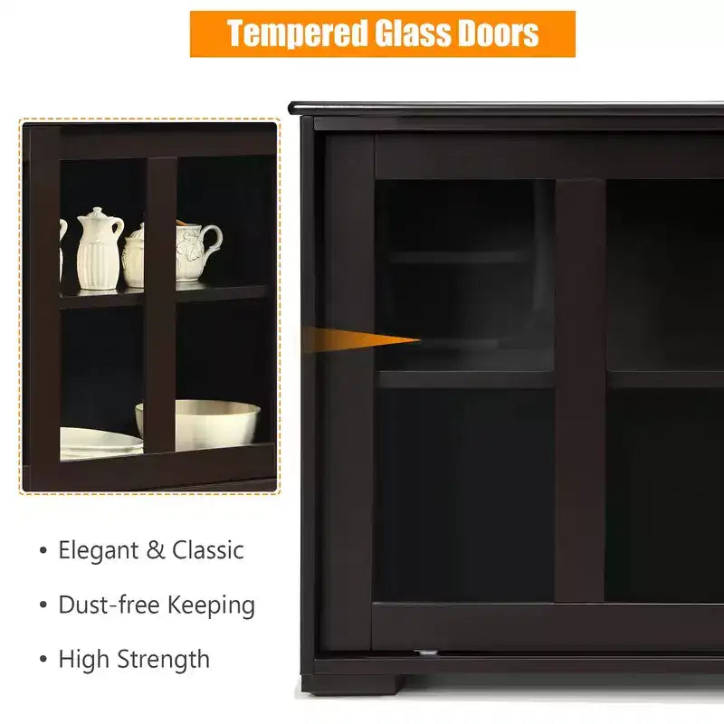 Costway Küchenschrank Sideboard Anrichte mit Schiebetür