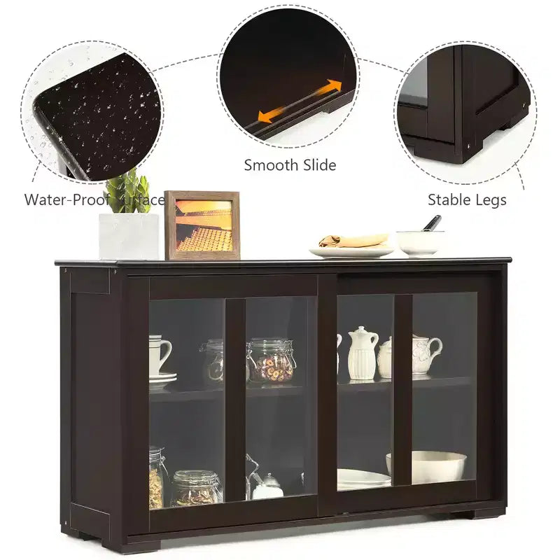 Costway Küchenschrank Sideboard Anrichte mit Schiebetür
