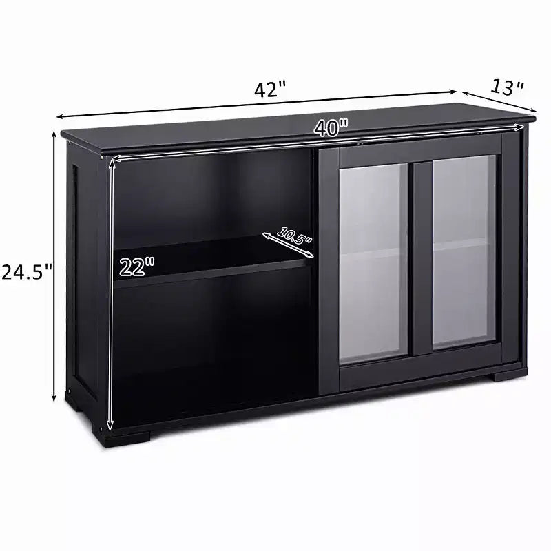 Costway Küchenschrank Sideboard Anrichte mit Schiebetür