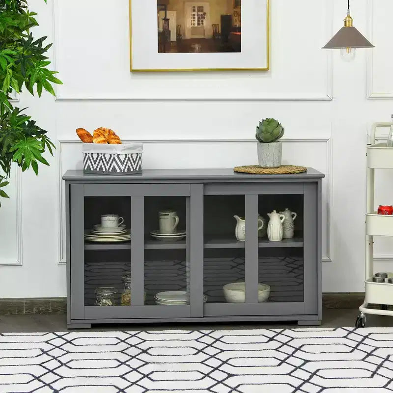 Costway Küchenschrank Sideboard Anrichte mit Schiebetür