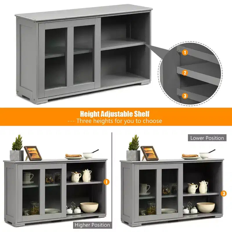 Costway Küchenschrank Sideboard Anrichte mit Schiebetür