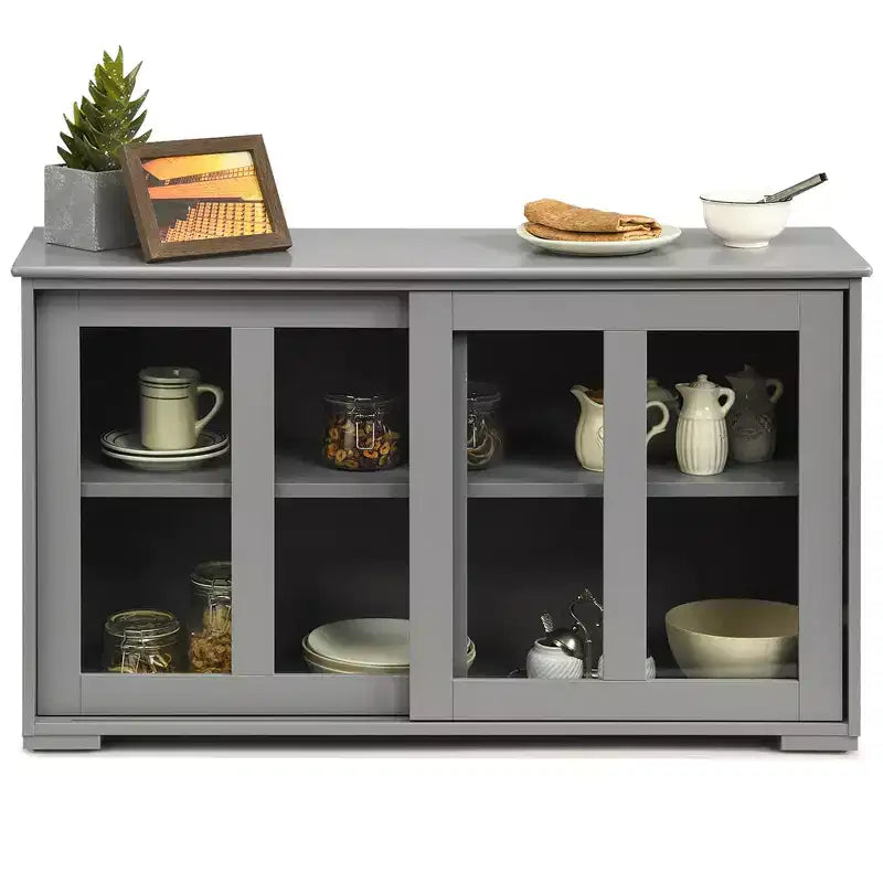 Costway Küchenschrank Sideboard Anrichte mit Schiebetür