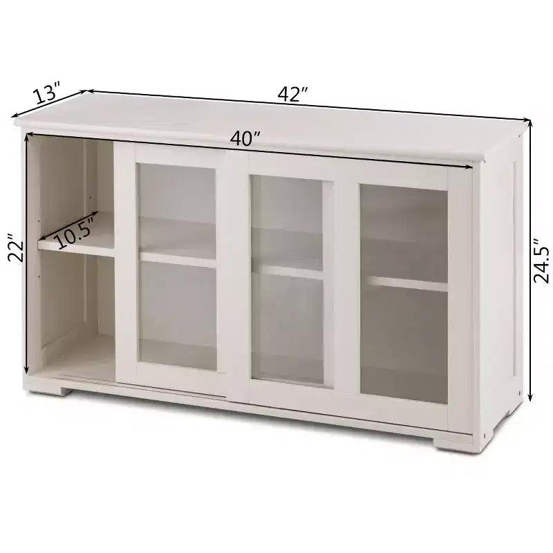 Costway Küchenschrank Sideboard Anrichte mit Schiebetür