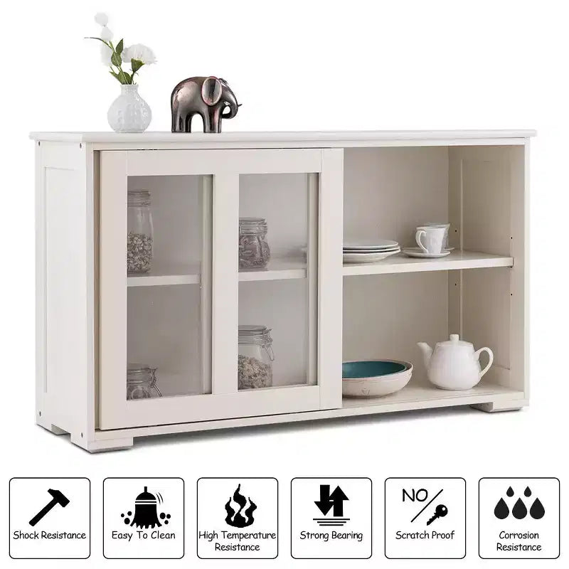 Costway Küchenschrank Sideboard Anrichte mit Schiebetür