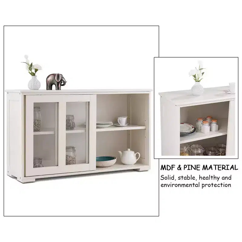 Costway Küchenschrank Sideboard Anrichte mit Schiebetür