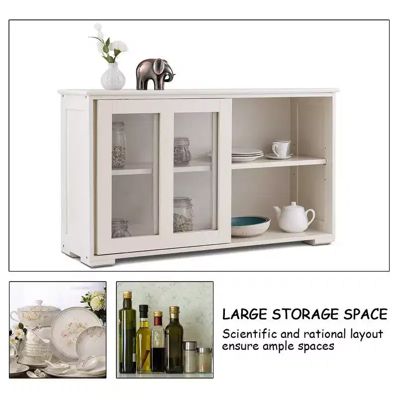 Costway Küchenschrank Sideboard Anrichte mit Schiebetür
