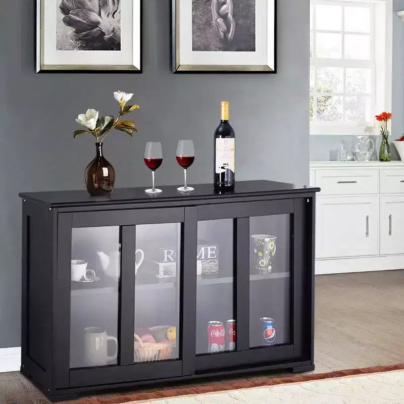 Costway Küchenschrank Sideboard Anrichte mit Schiebetür