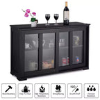 Costway Küchenschrank Sideboard Anrichte mit Schiebetür