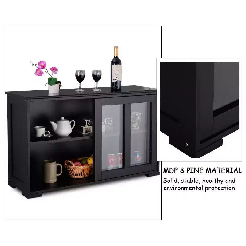 Costway Küchenschrank Sideboard Anrichte mit Schiebetür