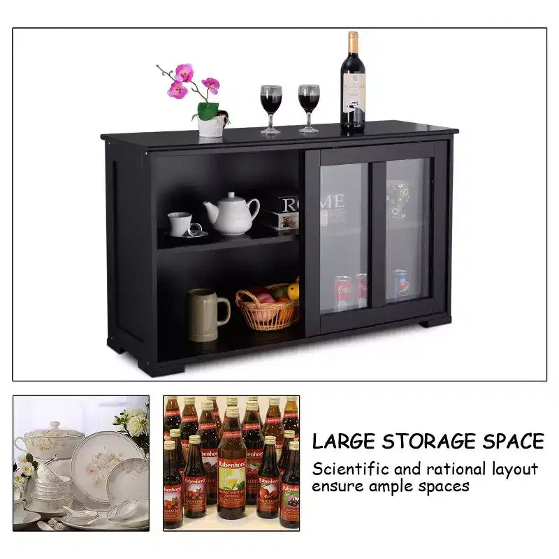 Costway Küchenschrank Sideboard Anrichte mit Schiebetür