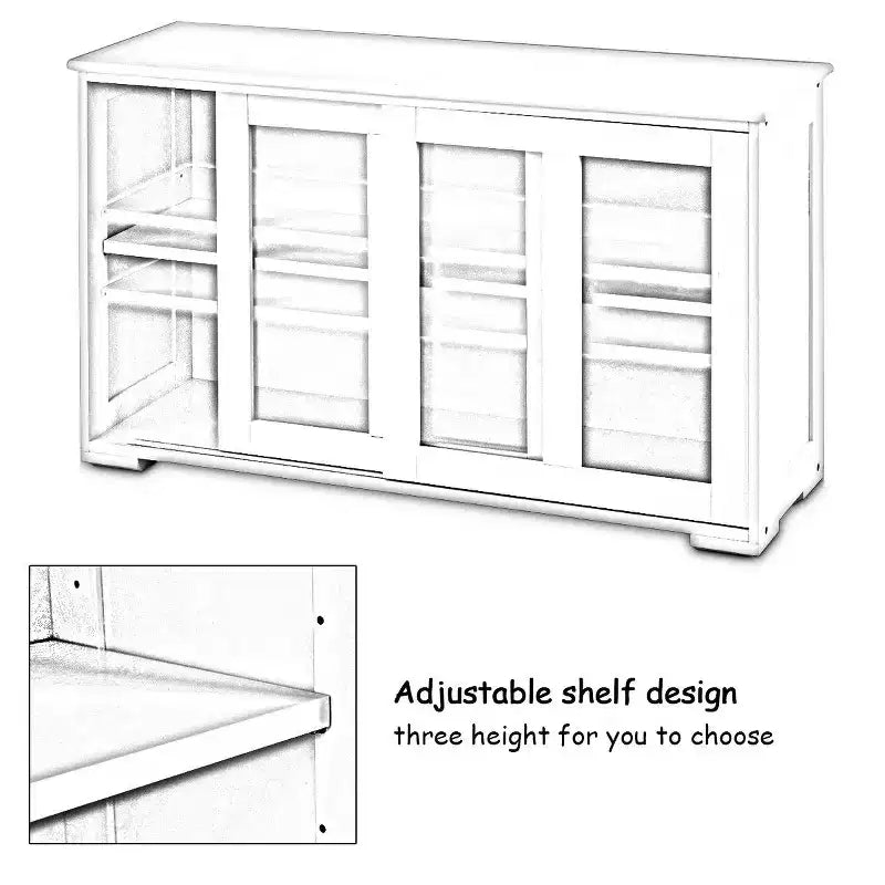 Costway Küchenschrank Sideboard Anrichte mit Schiebetür