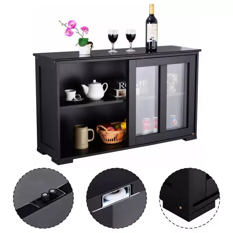 Costway Küchenschrank Sideboard Anrichte mit Schiebetür