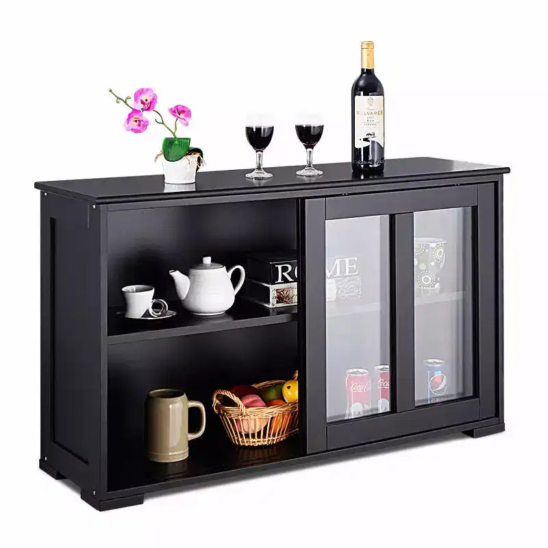 Costway Kitchen Storage Cabinet Sideboard Buffet Cupboard w/ Sliding Door