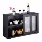 Costway Kitchen Storage Cabinet Sideboard Buffet Cupboard w/ Sliding Door
