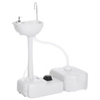 kleankin Portable Camping Sink Hand Wash Station Basin 4.5 Gallon Tank 6.3 Gallon Recovery Tank & Soap Dispenser for RV, Outdoor, Indoor, HDPE, White