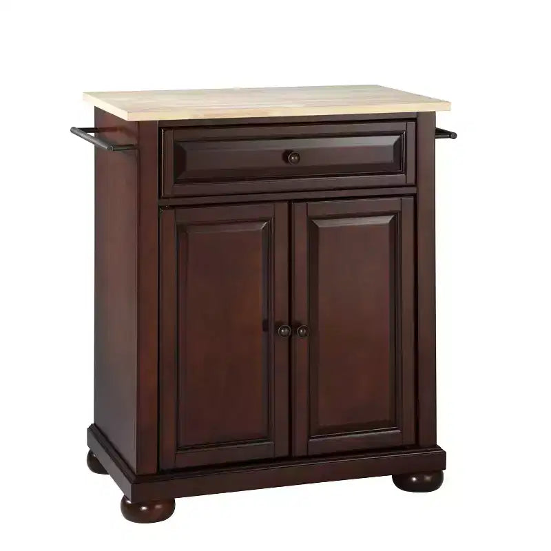 Alexandria Kücheninsel/Servierwagen mit Holzplatte, tragbar – Crosley