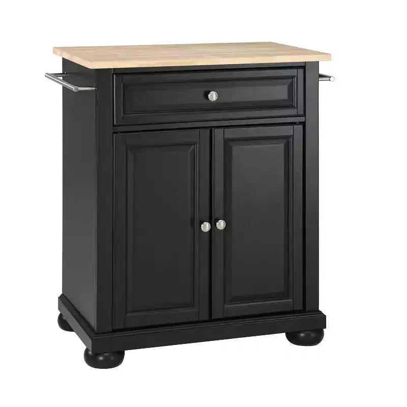 Alexandria Kücheninsel/Servierwagen mit Holzplatte, tragbar – Crosley